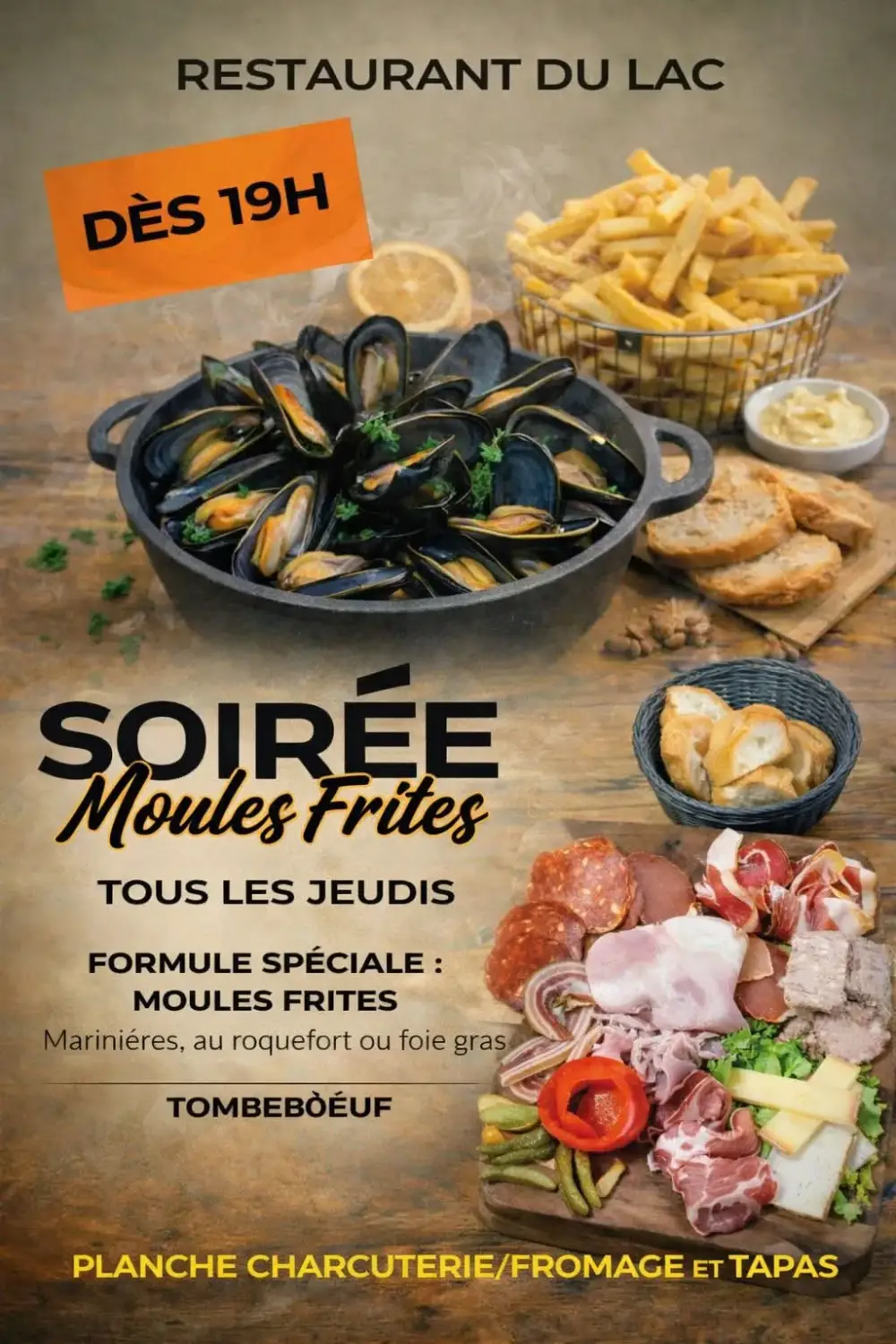 Tous les jeudis Soirée Moules Frites